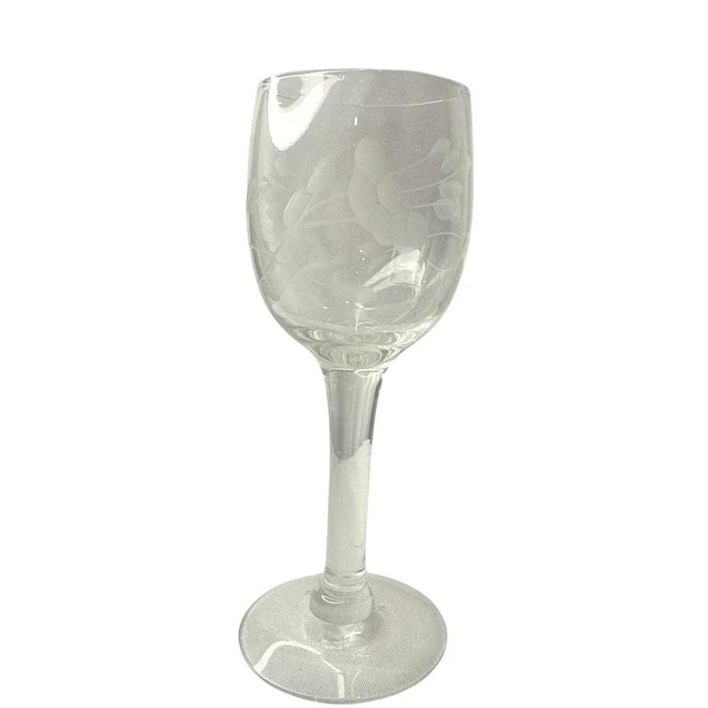 Princess House Heritage Clear Crystal Etched Cordial Glass 4.25